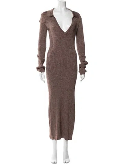 Pre-owned Simon Miller V-neck Long Dress In Brown