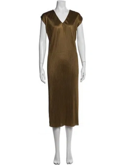 Pre-owned Simon Miller V-neck Midi Length Dress In Brown