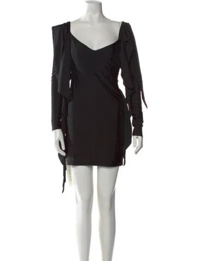 Pre-owned Simon Miller V-neck Mini Dress In Black