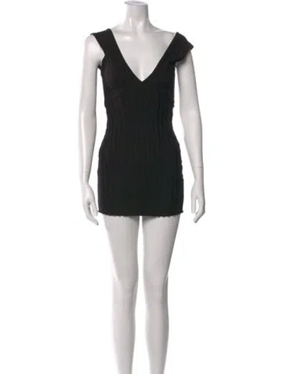 Pre-owned Simon Miller V-neck Mini Dress In Black
