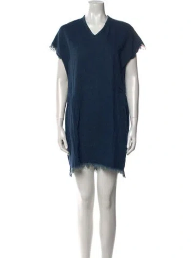 Pre-owned Simon Miller V-neck Mini Dress In Blue