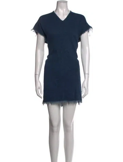 Pre-owned Simon Miller V-neck Mini Dress In Blue