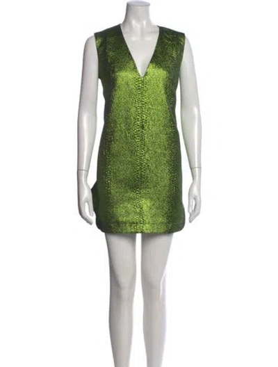 Pre-owned Simon Miller V-neck Mini Dress In Green