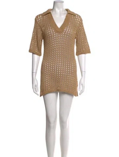 Pre-owned Simon Miller V-neck Mini Dress In Neutral