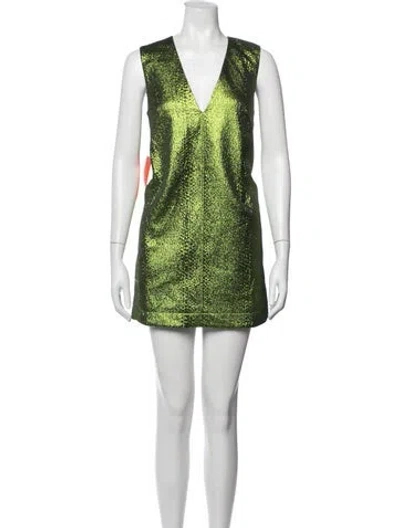 Pre-owned Simon Miller V-neck Mini Dress W/ Tags In Green