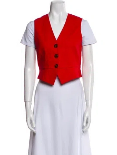 Pre-owned Simon Miller V-neck Short Sleeve Crop Top In Blue