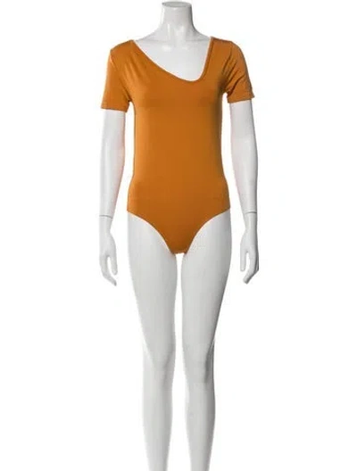 Pre-owned Simon Miller V-neck Short Sleeve Top In Orange