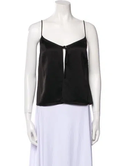 Pre-owned Simon Miller V-neck Sleeveless Crop Top W/ Tags In Black