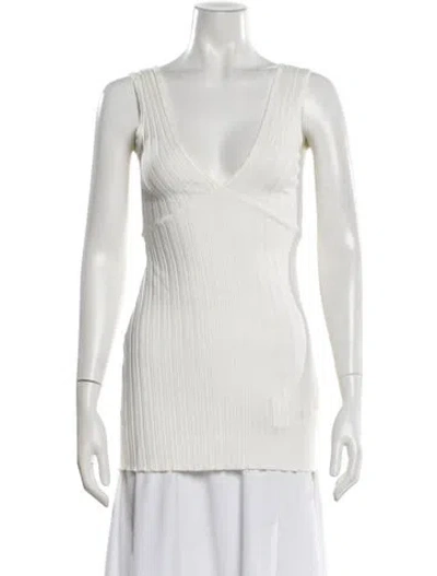 Pre-owned Simon Miller V-neck Sleeveless Top In Neutral