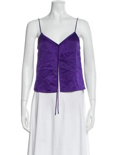 Pre-owned Simon Miller V-neck Sleeveless Top In Purple