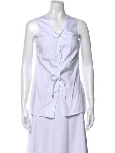 Pre-owned Simon Miller V-neck Sleeveless Top In White