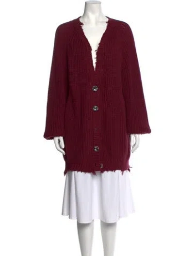 Pre-owned Simon Miller V-neck Sweater In Burgundy