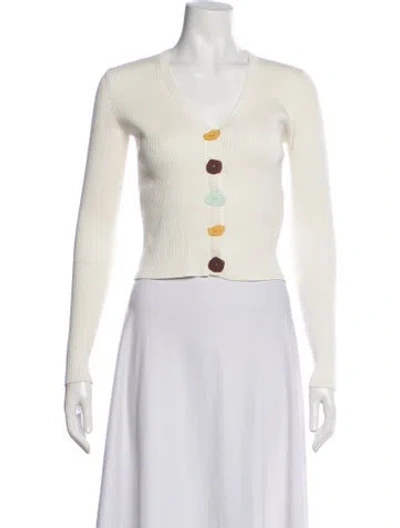 Pre-owned Simon Miller V-neck Sweater In White