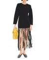 Simon Miller Wallis Knit Fringe Dress In Black