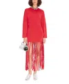 Simon Miller Wallis Knit Fringe Dress In Cherry Red