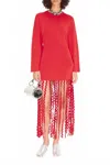 Simon Miller Wallis Knit Fringe Dress In Red In Red