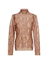Simon Miller Wendell Mesh Top In Snake Print In Animal Print