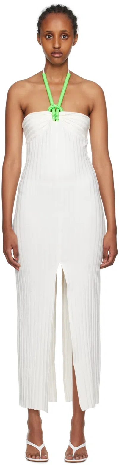 Simon Miller Women's Picot Coiled Halterneck Midi-dress In Macadamia