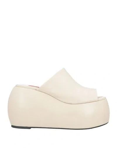Simon Miller Woman Sandals Beige Size 11 Goat Skin In Neutral