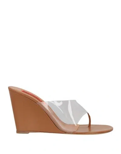 Simon Miller Woman Thong Sandal Tan Size 6 Pvc - Polyvinyl Chloride, Goat Skin In Brown