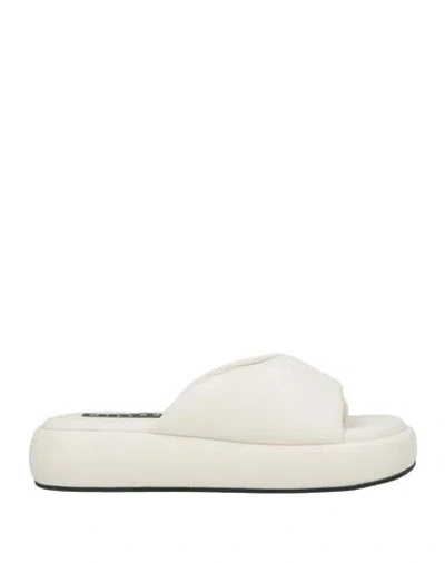 Simon Miller Woman Thong Sandal White Size 8 Polyester, Polyurethane