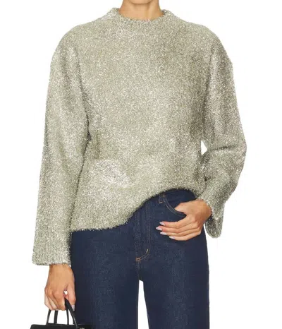 Simon Miller Women's Cher Tinsel Knit Sweater In Satellite Silver In Burgundy