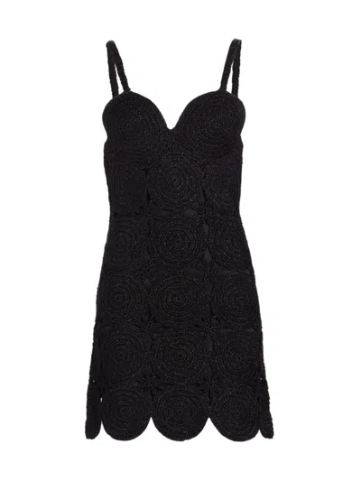 Simon Miller Women's Crochet Sleeveless Minidress In Black