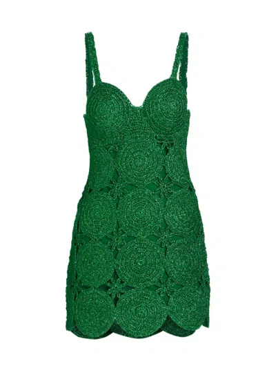 Simon Miller Women's Crochet Sleeveless Minidress In Gummy Green