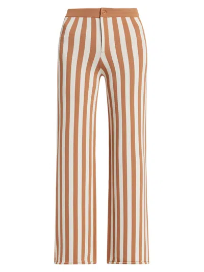 Simon Miller Women's Jabber Striped Wide-leg Pants In Tan Stripe