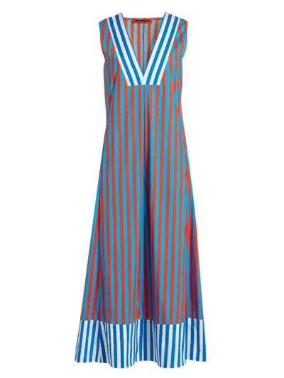 Simon Miller Women's Mar Striped Cotton-blend Poplin Midi-dress In Stripe Combo