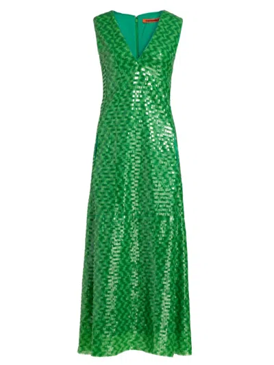 Simon Miller Women's Nori Sequined V-neck Maxi Dress In Gummy Green Multi