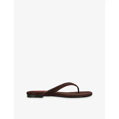Simon Miller Womens Dark Brown Riviera Thong Suede Sandals Eur 38/5 Uk