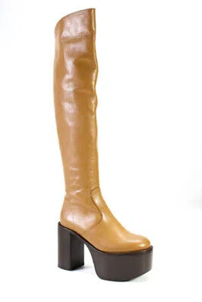Pre-owned Simon Miller Womens F197 Over The Knee High Raid Boots - Toffee Size 35 In Brown