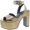 Simon Miller Womens Faux Leather Adjustable Block Heel In Gold