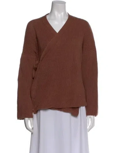 Pre-owned Simon Miller Wool V-neck Sweater In Brown