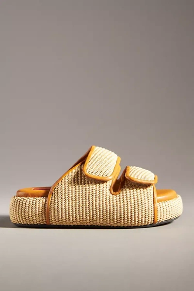 Simon Miller Woven Dual-grip Slide Sandals In Beige