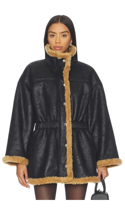 Simon Miller Yara Faux Shearling Jacket In Black