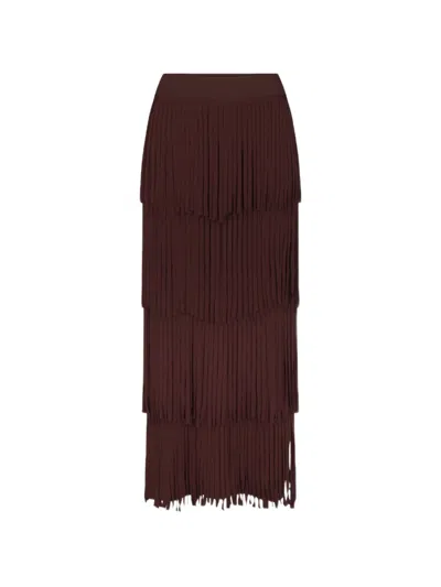 Simon Miller Za Za Fringe Midi Skirt In Brown
