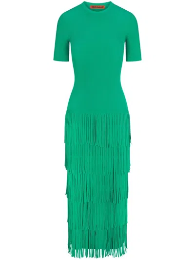 Simon Miller Za Za Fringed Dress In Green