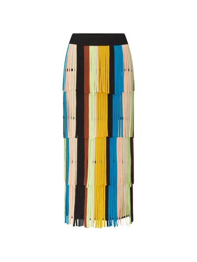 Simon Miller Za Za Knit Fringe Maxi Skirt In Multi