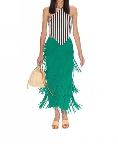 Simon Miller Za Za Knit Fringe Skirt In Green