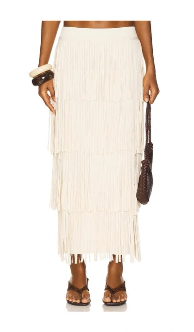 Simon Miller Za Za Knit Fringe Skirt In Neutral