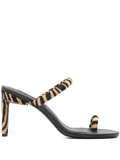 Simon Miller Zebra-pattern Sandals In Black