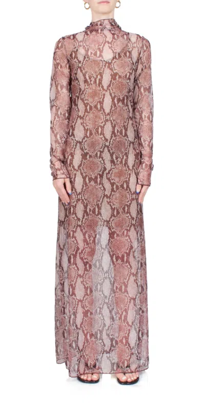 Simon Miller Zesty Mesh Dress In Snake Print In Multi