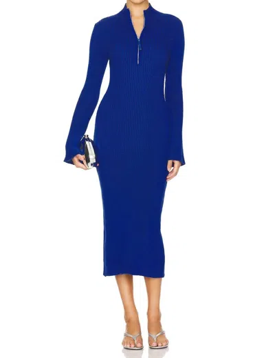 Simon Miller Zumi Textured Knit Dress In Matisse Blue
