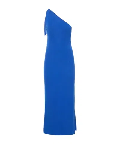 Simon Miller Zyga One-shoulder Viscose Midi Dress In Blue