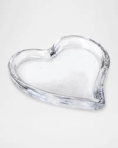 Simon Pearce Heart Tray In Transparent