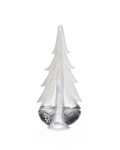 Simon Pearce Vermont Snowy Branches Glass Evergreen