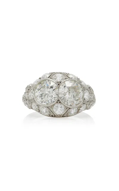 Simon Teakle Art Deco Platinum Diamond Ring In White
