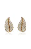 Simon Teakle Van Cleef & Arpels 18k Yellow Gold Diamond Leaf Earrings